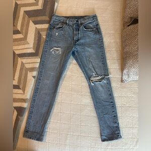 Women’s Levi’s Blue Distressed 501’s
